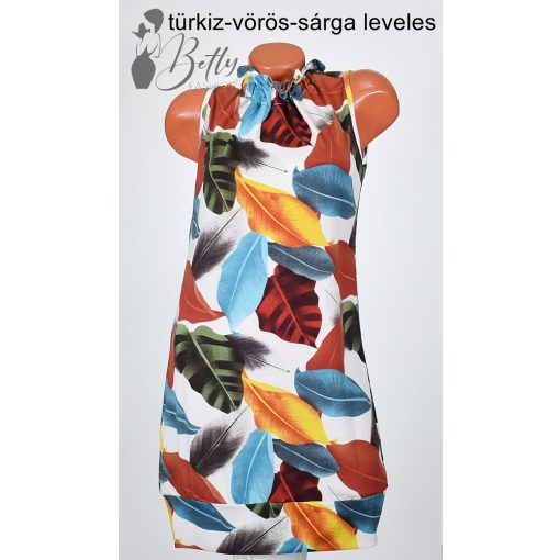 Mintás, nyakánál fodros ruha S, M, L