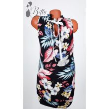 Mintás, nyakánál fodros ruha S, M, L