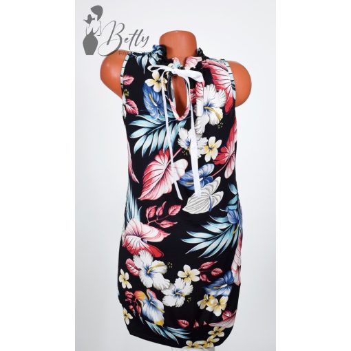 Mintás, nyakánál fodros ruha S, M, L