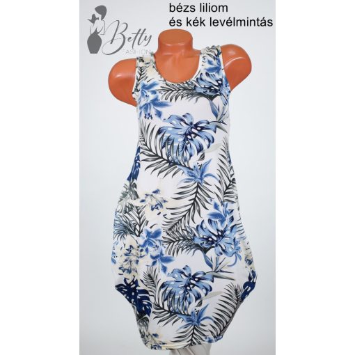 Csípőnél bővülő fazonú, mintás ruha S, M, L