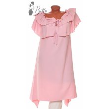 Vállnál fodros, elől megkötős ruha XL, 2XL