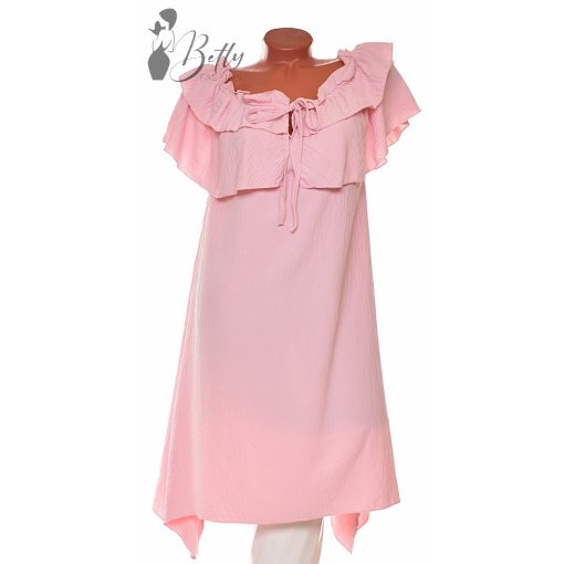 Vállnál fodros, elől megkötős ruha XL, 2XL