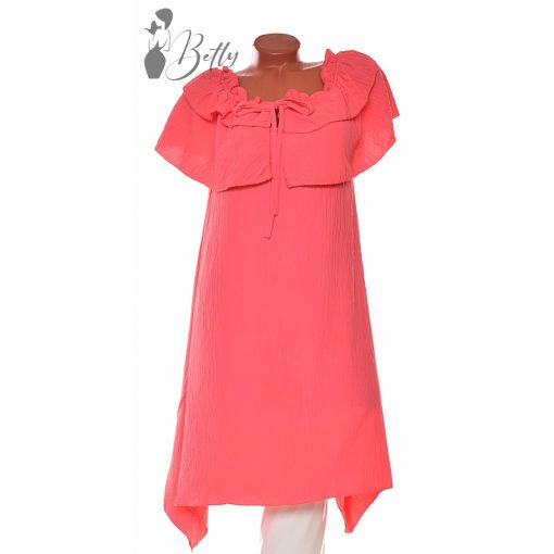 Vállnál fodros, elől megkötős ruha XL, 2XL