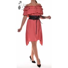 Vállnál fodros, elől megkötős ruha XL, 2XL