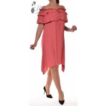 Vállnál fodros, elől megkötős ruha XL, 2XL