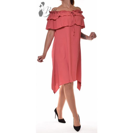 Vállnál fodros, elől megkötős ruha XL, 2XL