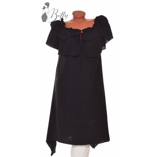 Vállnál fodros, elől megkötős ruha XL, 2XL