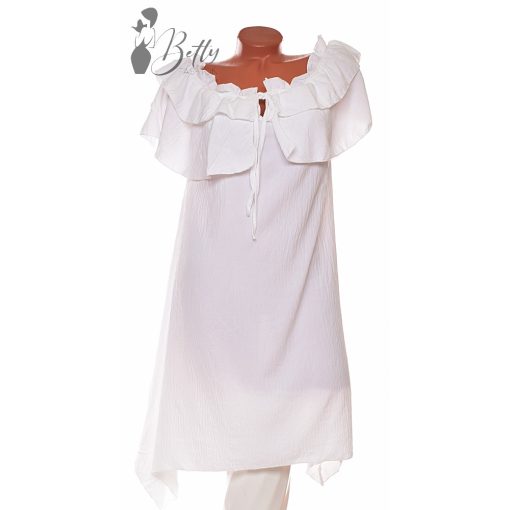 Vállnál fodros, elől megkötős ruha XL, 2XL