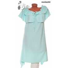 Vállnál fodros, elől megkötős ruha XL, 2XL