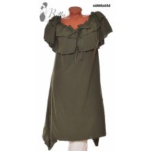 Vállnál fodros, elől megkötős ruha XL, 2XL