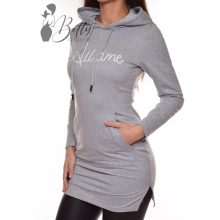 Szürke színű, kapucnis pulcsiruha S, M, L, XL