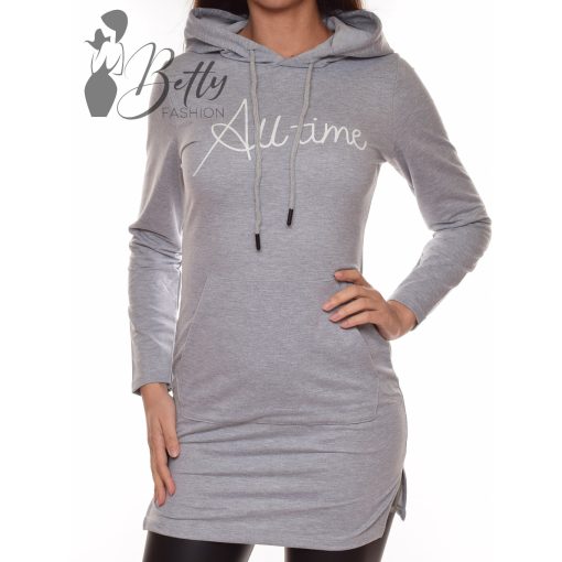 Szürke színű, kapucnis pulcsiruha S, M, L, XL