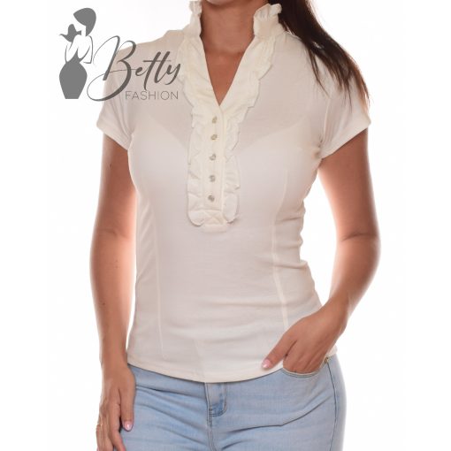 White Top with Jewelry Embellishment S/M