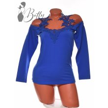 Vállvillantós, horgolt díszes felső S/M, M/L