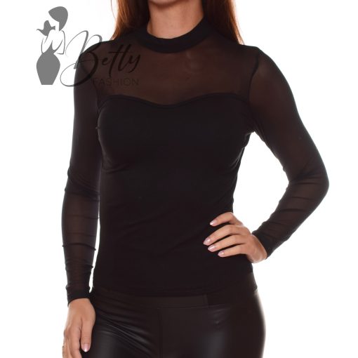 Egyszínű, tüllbetétes felső S/M, M/L