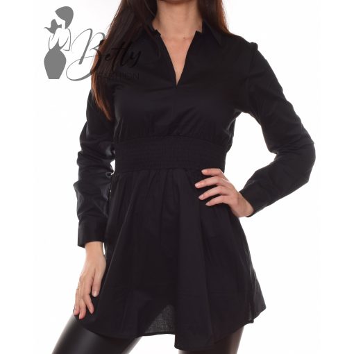 Deréknál gumírozott, galléros ing-tunika S/M, M/L