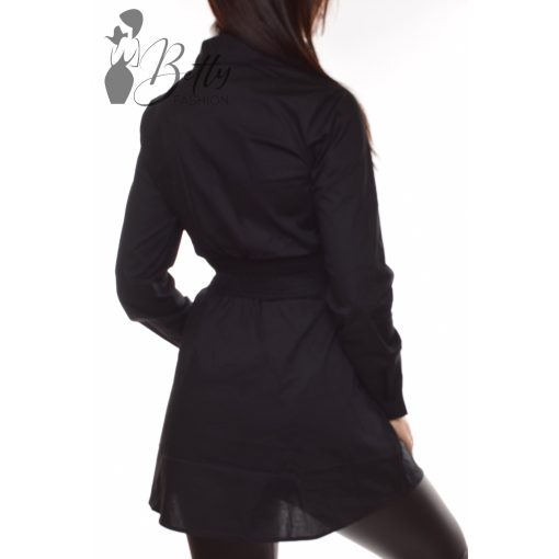 Deréknál gumírozott, galléros ing-tunika S/M, M/L