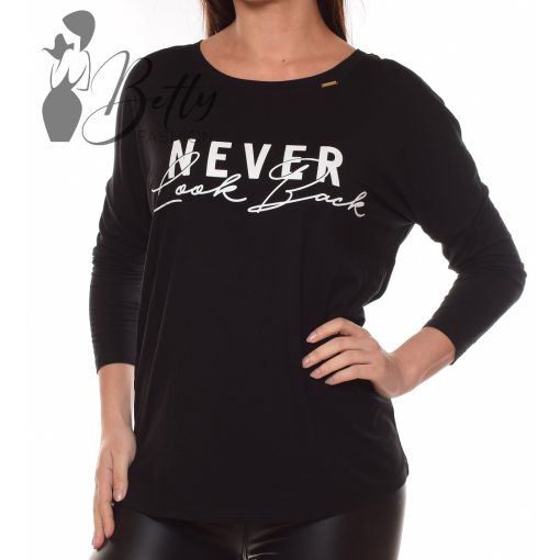 Feliratos, denevérujjú, bő szabású felső M/L, XL/XXL