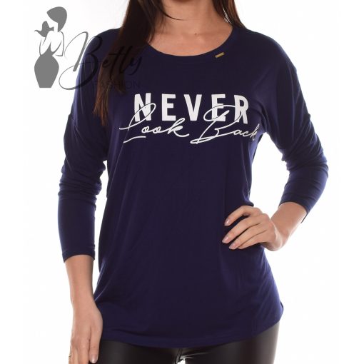 Feliratos, denevérujjú, bő szabású felső M/L, XL/XXL