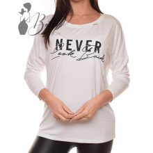 Feliratos, denevérujjú, bő szabású felső M/L, XL/XXL