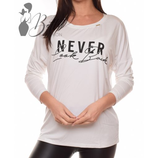 Feliratos, denevérujjú, bő szabású felső M/L, XL/XXL