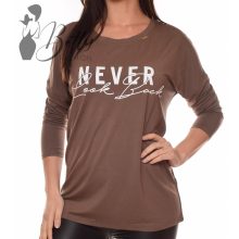 Feliratos, denevérujjú, bő szabású felső M/L, XL/XXL