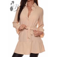 Egyszínű, fodros aljú ing-tunika S/M, M/L