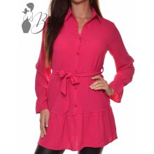 Egyszínű, fodros aljú ing-tunika S/M, M/L