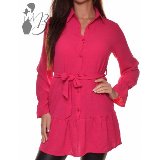 Egyszínű, fodros aljú ing-tunika S/M, M/L