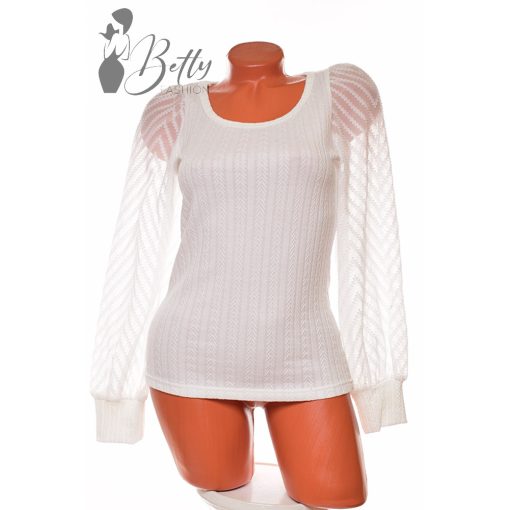 White Top with Jewelry Embellishment S/M