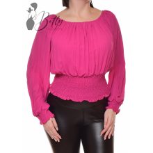 Pliszírozott vállra húzható felső S/M, M/L