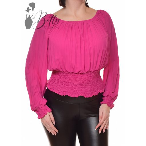 Pliszírozott vállra húzható felső S/M, M/L