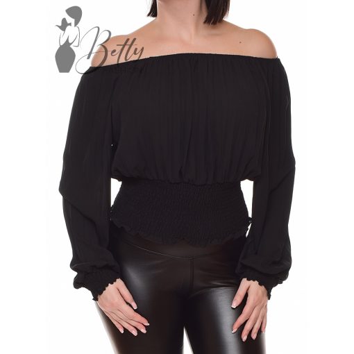 Pliszírozott vállra húzható felső S/M, M/L