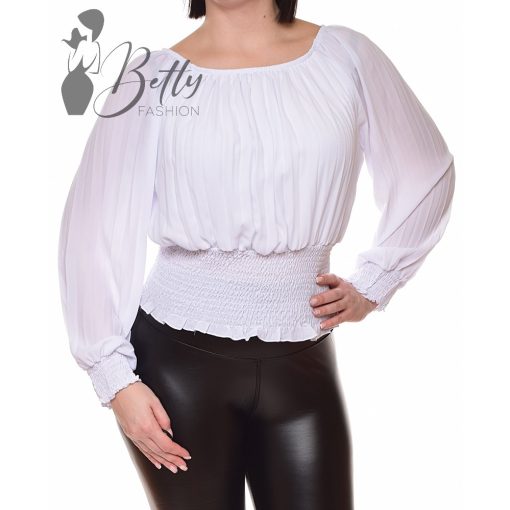 Pliszírozott vállra húzható felső S/M, M/L