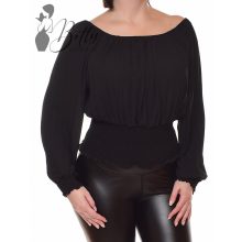 Pliszírozott vállra húzható felső S/M, M/L