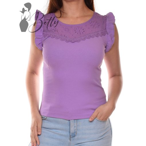 White Top with Jewelry Embellishment S/M