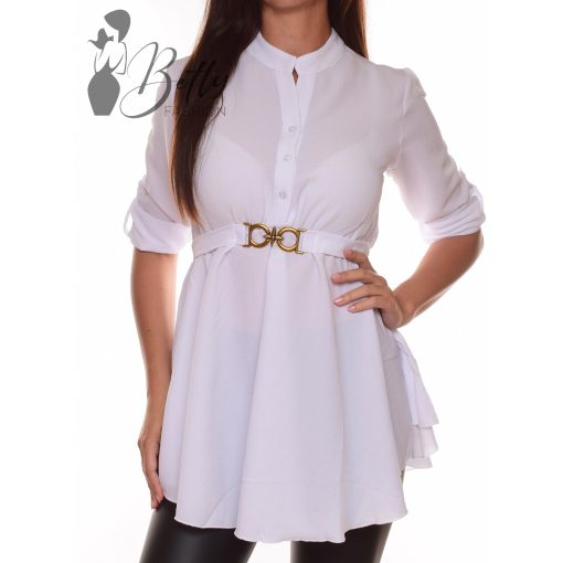 Egyszínű, deréknál öves ing-tunika S/M, L/XL