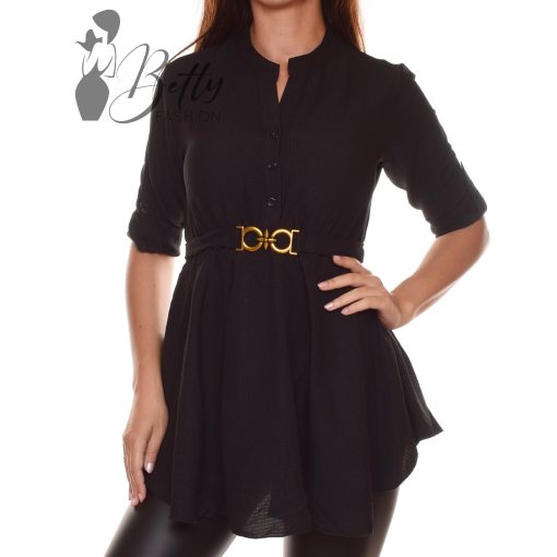 Egyszínű, deréknál öves ing-tunika S/M, L/XL