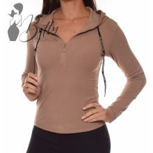 Mellnél cipzáros, kapucnis pulóver S/M, L/XL