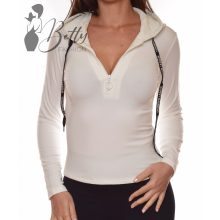 Mellnél cipzáros, kapucnis pulóver S/M, L/XL