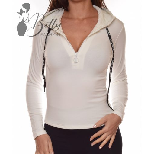 Mellnél cipzáros, kapucnis pulóver S/M, L/XL