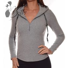 Mellnél cipzáros, kapucnis pulóver S/M, L/XL