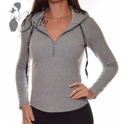 Mellnél cipzáros, kapucnis pulóver S/M, L/XL