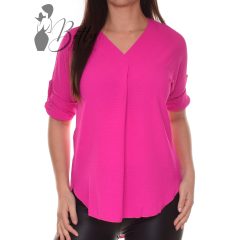 V-kivágású, hátul hosszított blúz S/M, L/XL