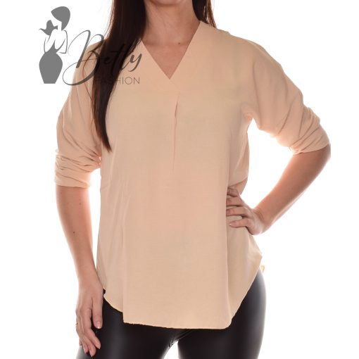 V-kivágású, hátul hosszított blúz S/M, L/XL