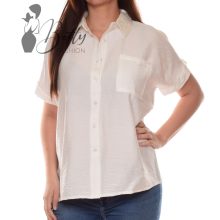 Egyszínű, mellnél zsebes, laza ing M/L, L/XL