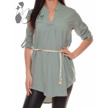 Egyszínű, deréknál öves ing-tunika S/M, L/XL