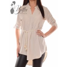 Egyszínű, deréknál öves ing-tunika S/M, L/XL