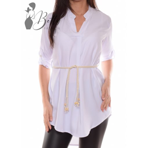 Egyszínű, deréknál öves ing-tunika S/M, L/XL