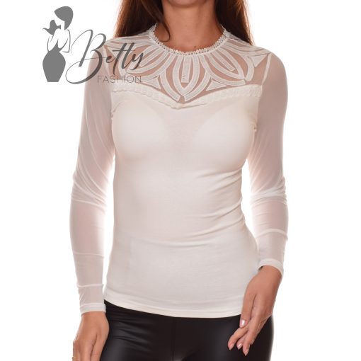 Tüll és horgolt betétes felső S/M, L/XL